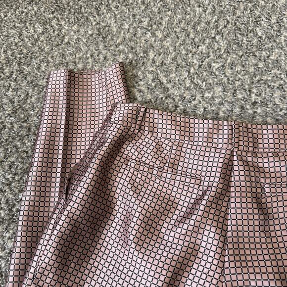 Kate Spade Dress Pants Pink Printed Size 4 Straight Leg High Rise Pockets New - Picture 4 of 7